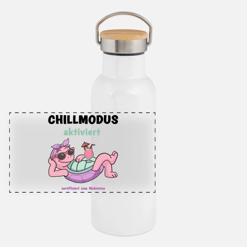 Schildkröte PinkRelax Sonnenlounge Panorama Thermosflasche mit Bambusdeckel