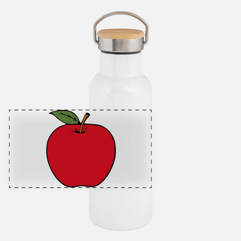 Cadeau minimaliste Apple Gourde isotherme avec bouchon en bambou