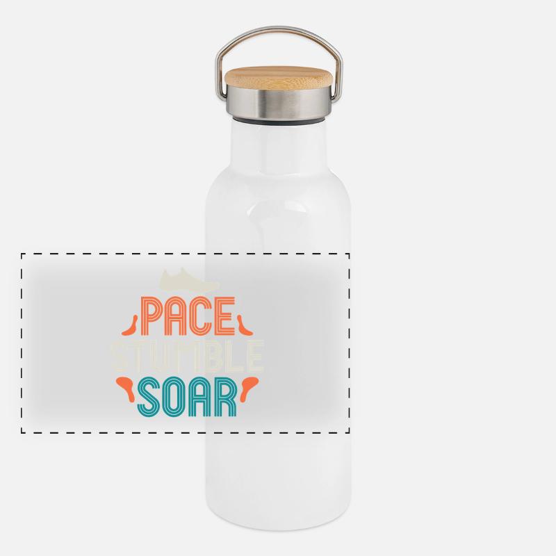 Pace Stumble Soar — Colorful Motivation Panoramic Thermal Bottle with Bamboo Lid
