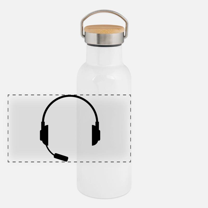 Casque avec micro Gourde isotherme avec bouchon en bambou