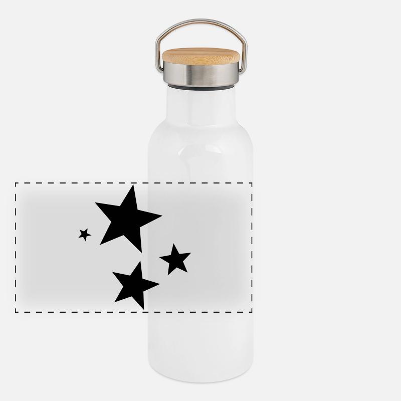 Sterne Punkte Panorama Thermosflasche mit Bambusdeckel