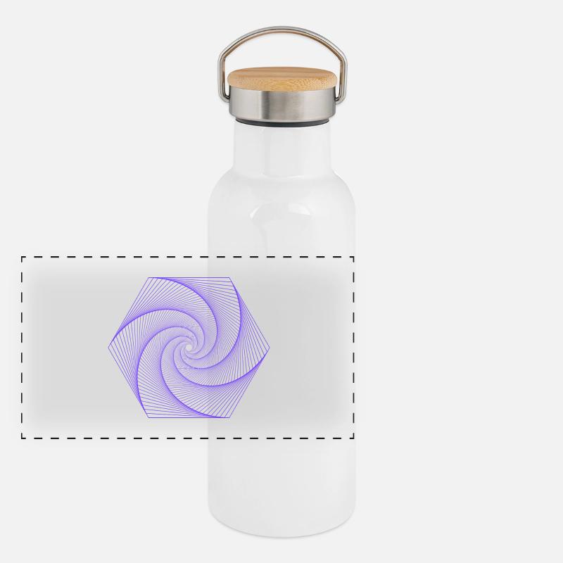 Spirale im hexagonalen Muster Panorama Thermosflasche mit Bambusdeckel
