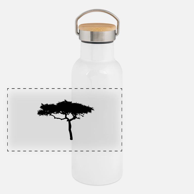 africa savanna tree Panoramic Thermal Bottle with Bamboo Lid