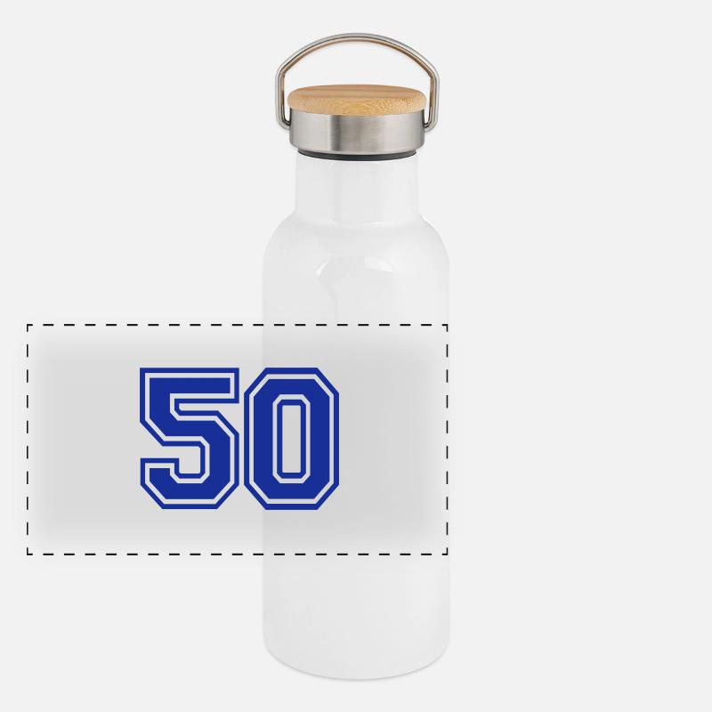 50 Panorama Thermosflasche mit Bambusdeckel