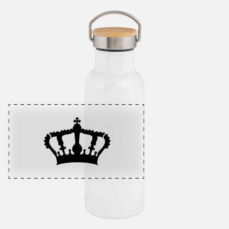 Krone / Crown Panorama Thermosflasche mit Bambusdeckel