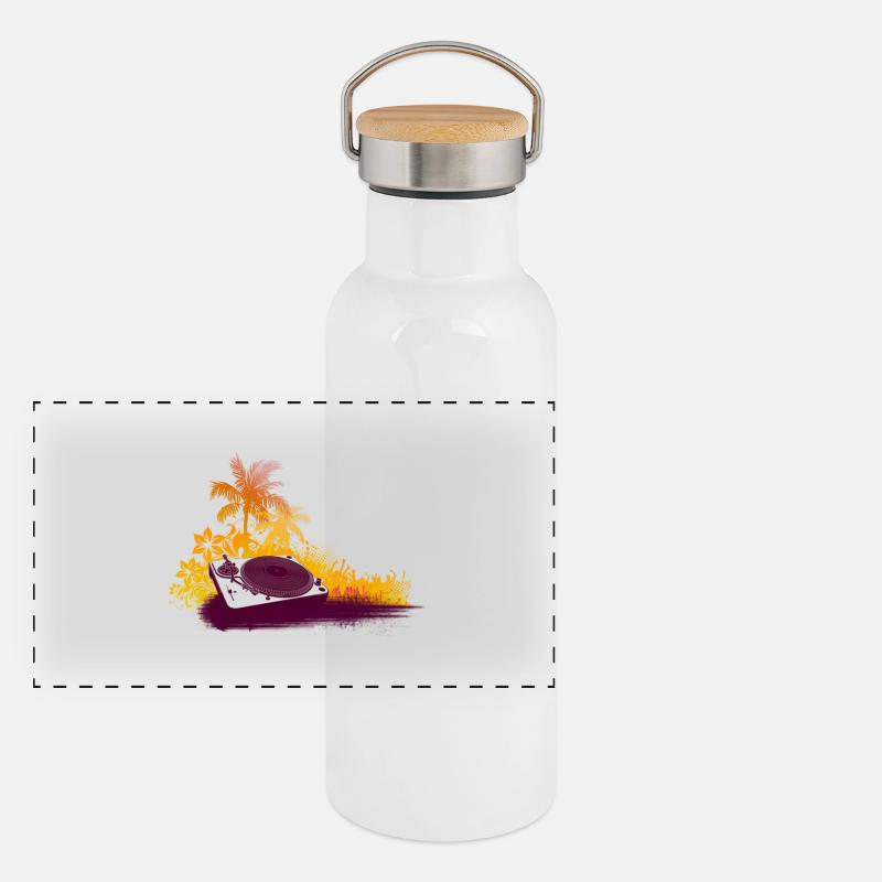 Turntable Beach DJ Panoramic Thermal Bottle with Bamboo Lid