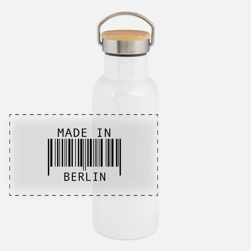 Made in Berlin Panorama Thermosflasche mit Bambusdeckel