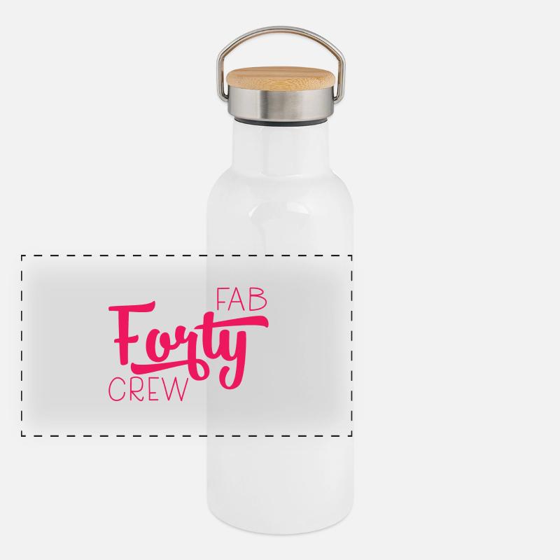 40th birthday: Fab Forty Crew Panoramic Thermal Bottle with Bamboo Lid