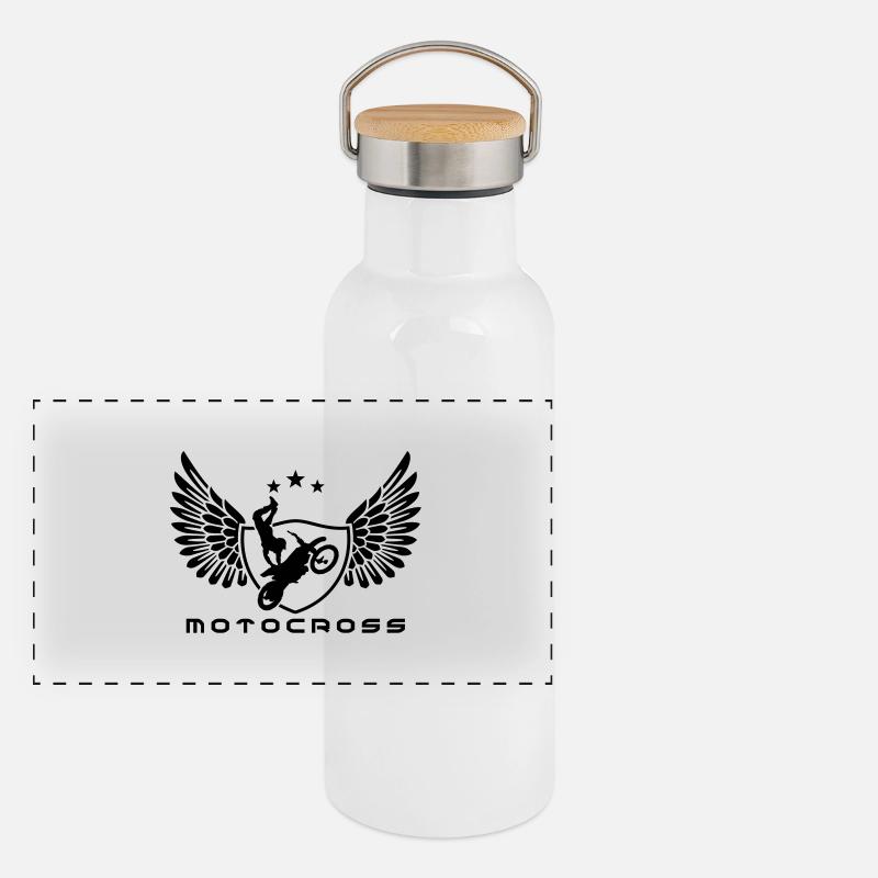 motocross Panoramic Thermal Bottle with Bamboo Lid