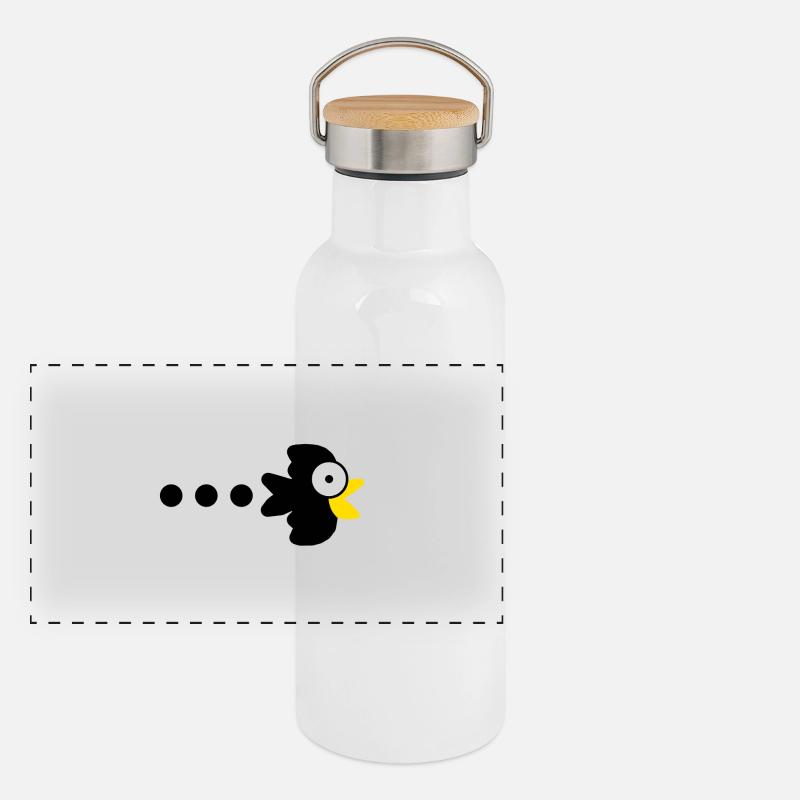 Corbeau anime Panorama Thermosflasche mit Bambusdeckel