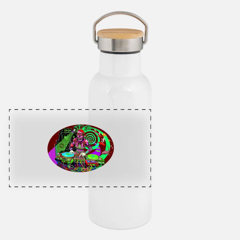 metalshark01 Gourde isotherme avec bouchon en bambou