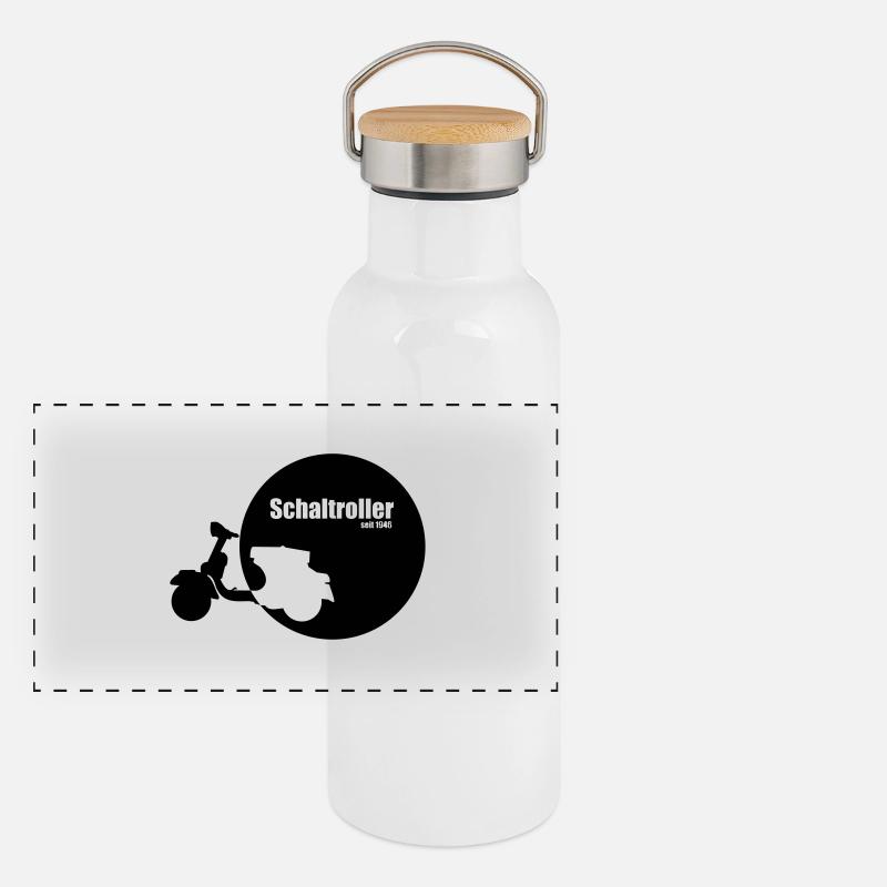 Schaltroller seit 1946 Panorama Thermosflasche mit Bambusdeckel