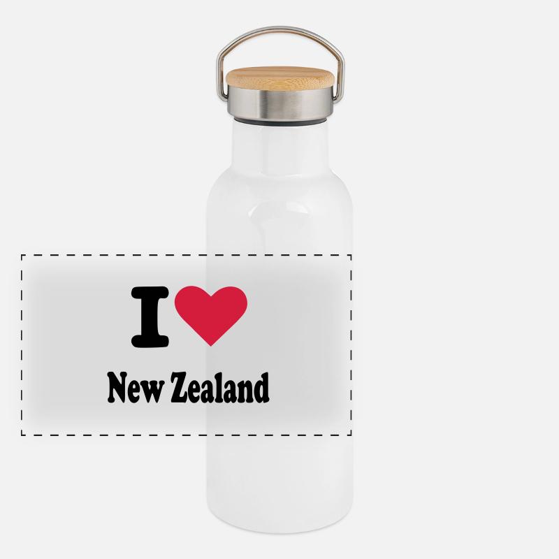 Neuseeland Panorama Thermosflasche mit Bambusdeckel
