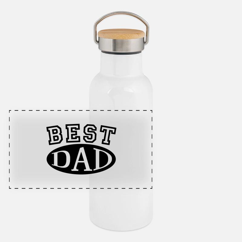 best dad Panorama Thermosflasche mit Bambusdeckel