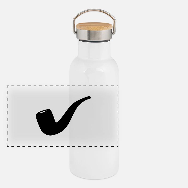 Pfeife Panorama Thermosflasche mit Bambusdeckel