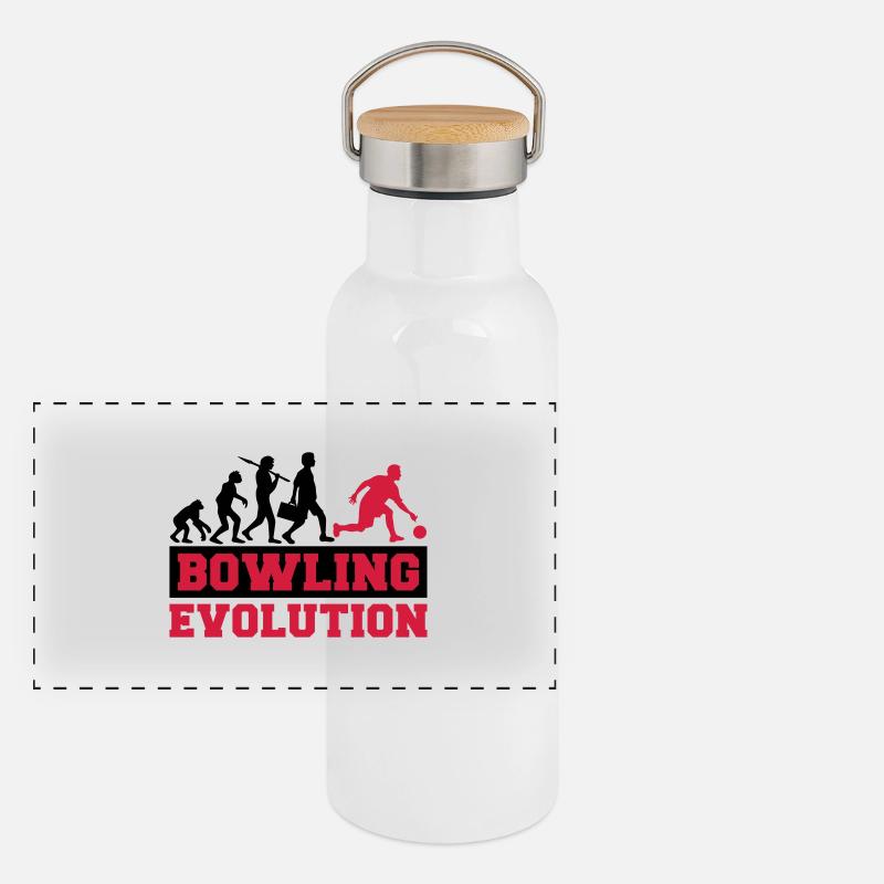 Bowling Evolution Panorama Thermosflasche mit Bambusdeckel