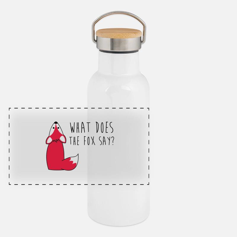 What does the fox say? Panorama Thermosflasche mit Bambusdeckel