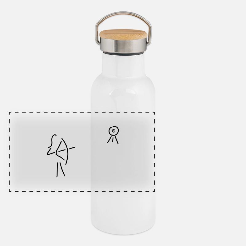 bogenschütze Panorama Thermosflasche mit Bambusdeckel