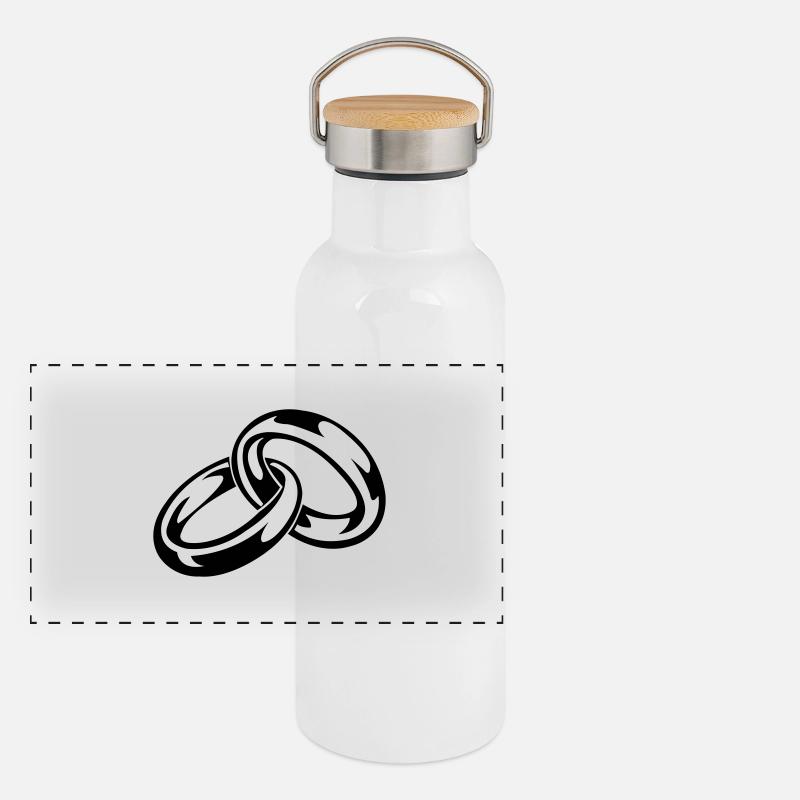 Panorama Thermosflasche mit Bambusdeckel