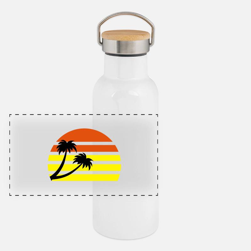 palmen_02 Gourde isotherme avec bouchon en bambou