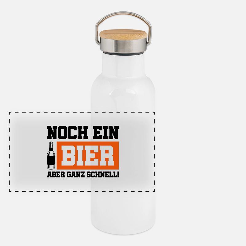 noch ein bier schnell Panorama Thermosflasche mit Bambusdeckel