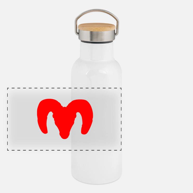 Silhouette de mouflon d’Amérique – Pure Wilderness Gourde isotherme avec bouchon en bambou