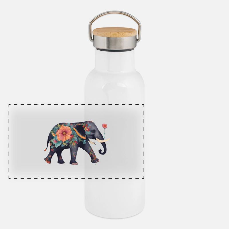 Panorama Thermosflasche mit Bambusdeckel