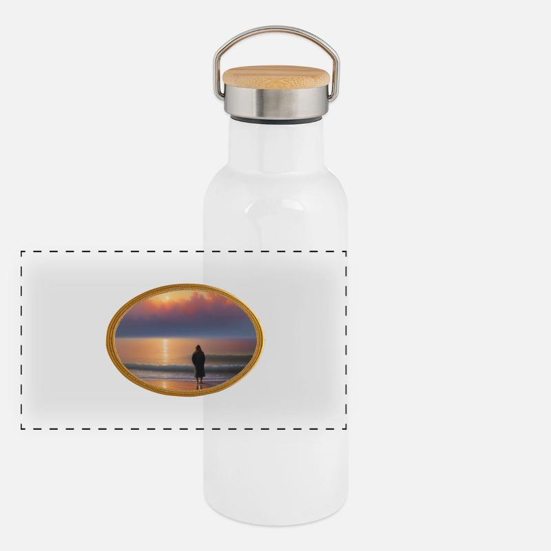 La mer, mon amie Gourde isotherme avec bouchon en bambou