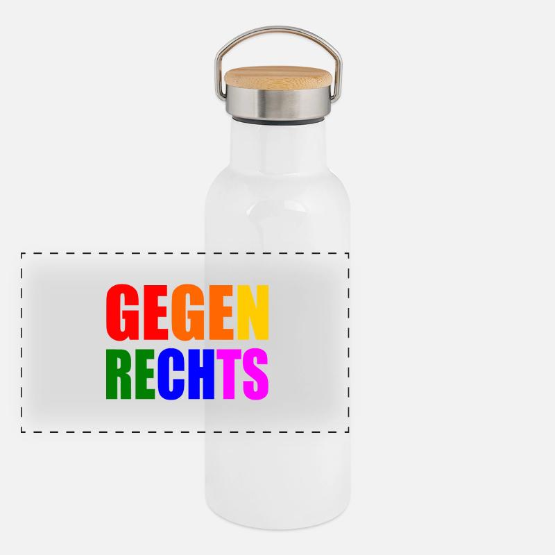 Gegen rechts Panorama Thermosflasche mit Bambusdeckel
