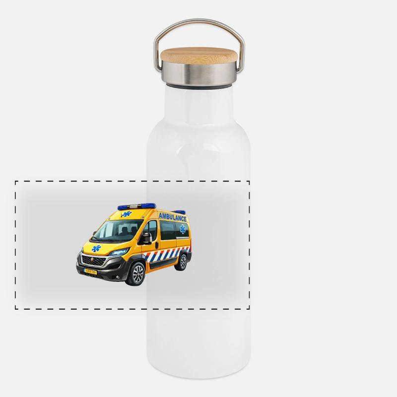 Ambulance moderne Gourde isotherme avec bouchon en bambou