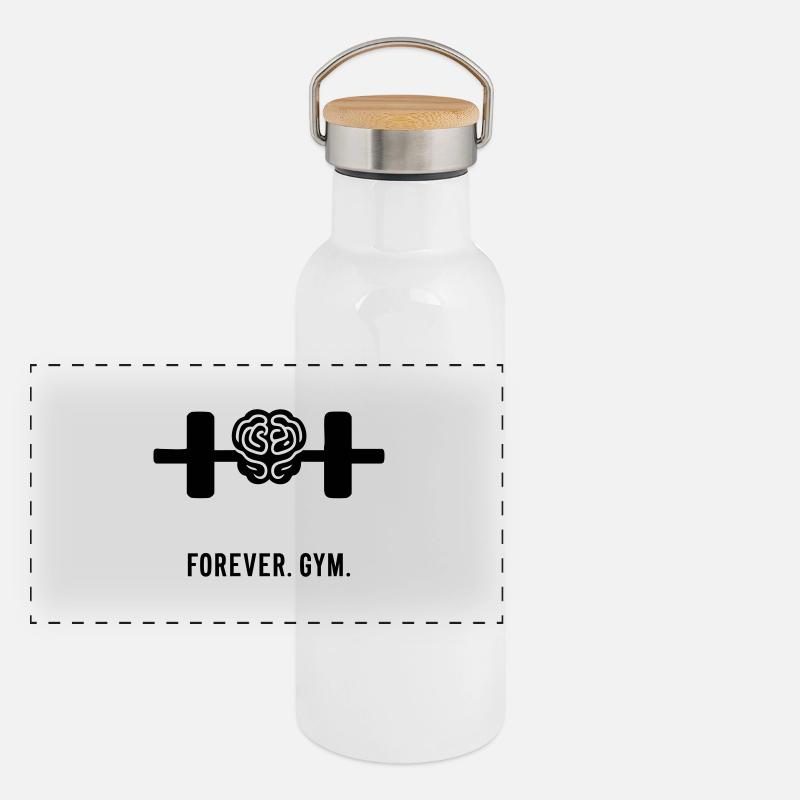 FOREVER. GYM. PART 2 Panorama Thermosflasche mit Bambusdeckel