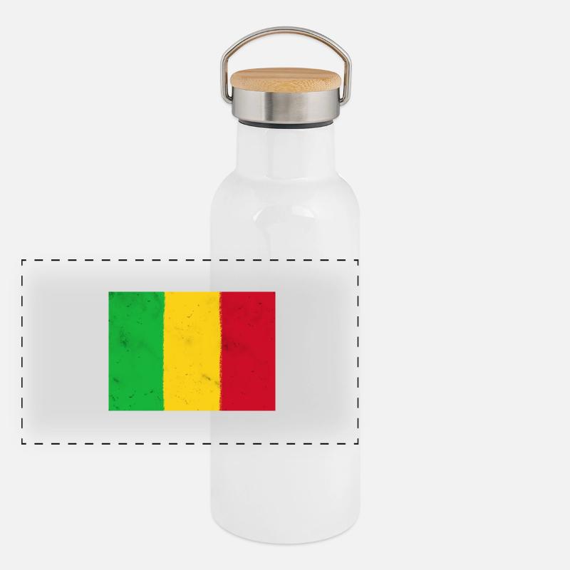 Drapeau du Mali Gourde isotherme avec bouchon en bambou