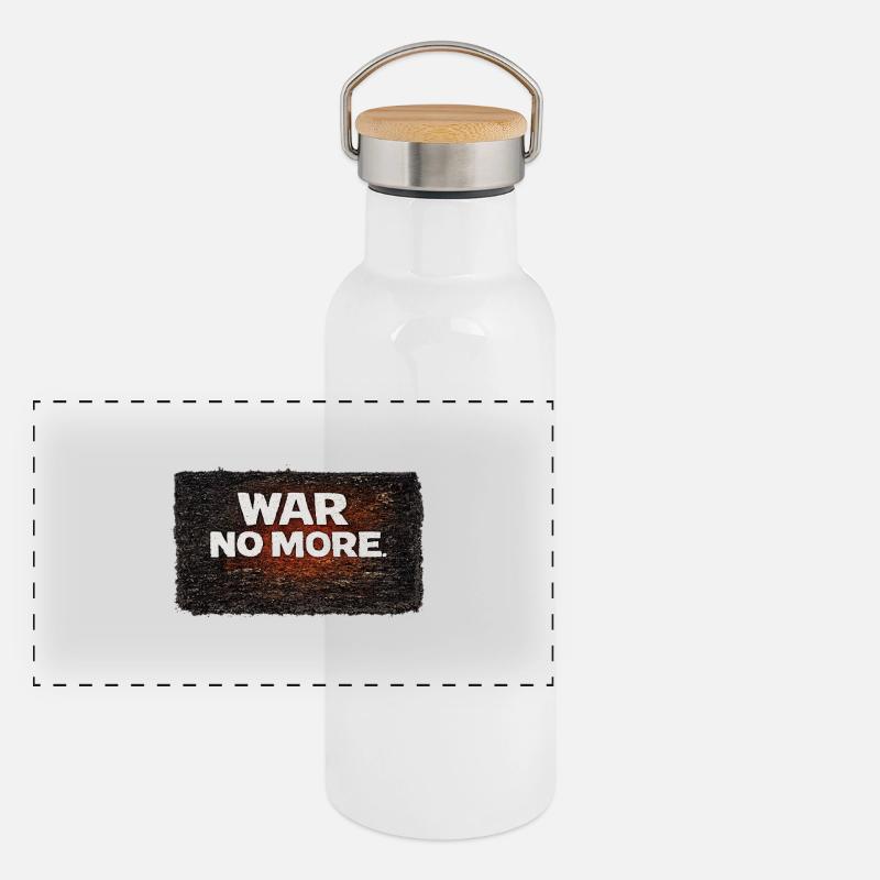 War No More – Sticker Peace & Humanity Gourde isotherme avec bouchon en bambou