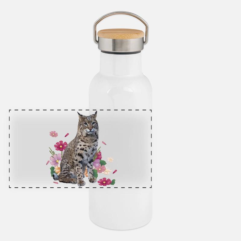 Luchs Panorama Thermosflasche mit Bambusdeckel