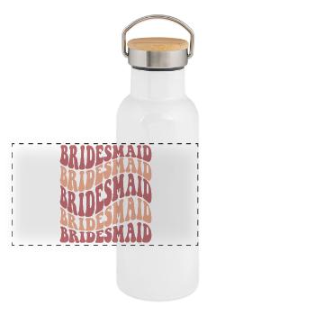 BRiIDESMAID - Bridesmaid - Panoramic Thermal Bottle with Bamboo Lid - white - Front