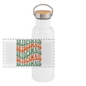 BRiIDESMAID - Demoiselle d’honneur Vert Orange - Gourde isotherme avec bouchon en bambou - blanc - Devant