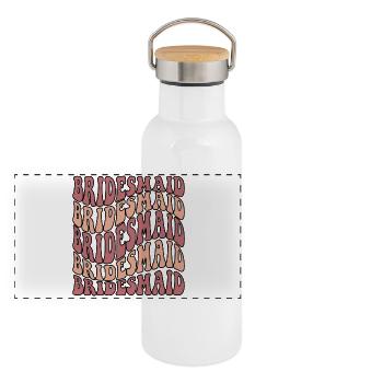 BRiIDESMAID - Bridesmaid - Panoramic Thermal Bottle with Bamboo Lid - white - Front