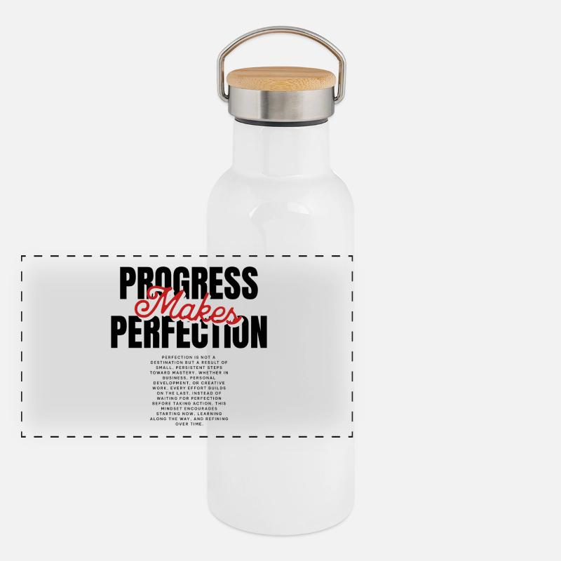Le progrès fait la perfection Gourde isotherme avec bouchon en bambou
