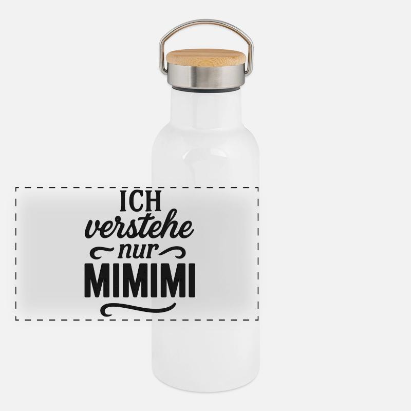 Mimimi Spruch lustig Büro Panorama Thermosflasche mit Bambusdeckel