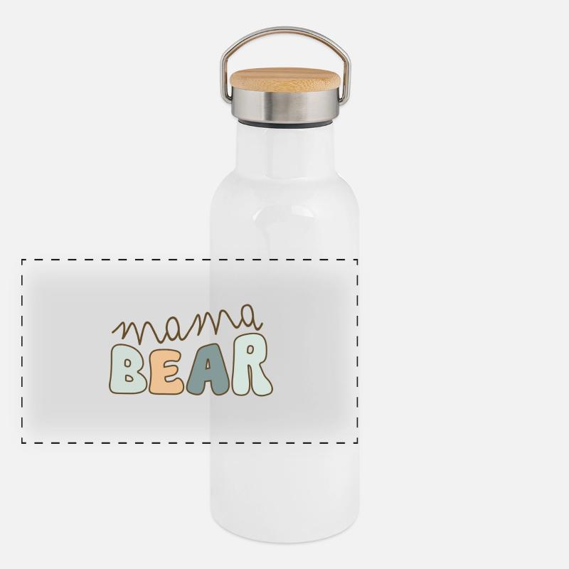 mama bear – pastel lettering Panoramic Thermal Bottle with Bamboo Lid