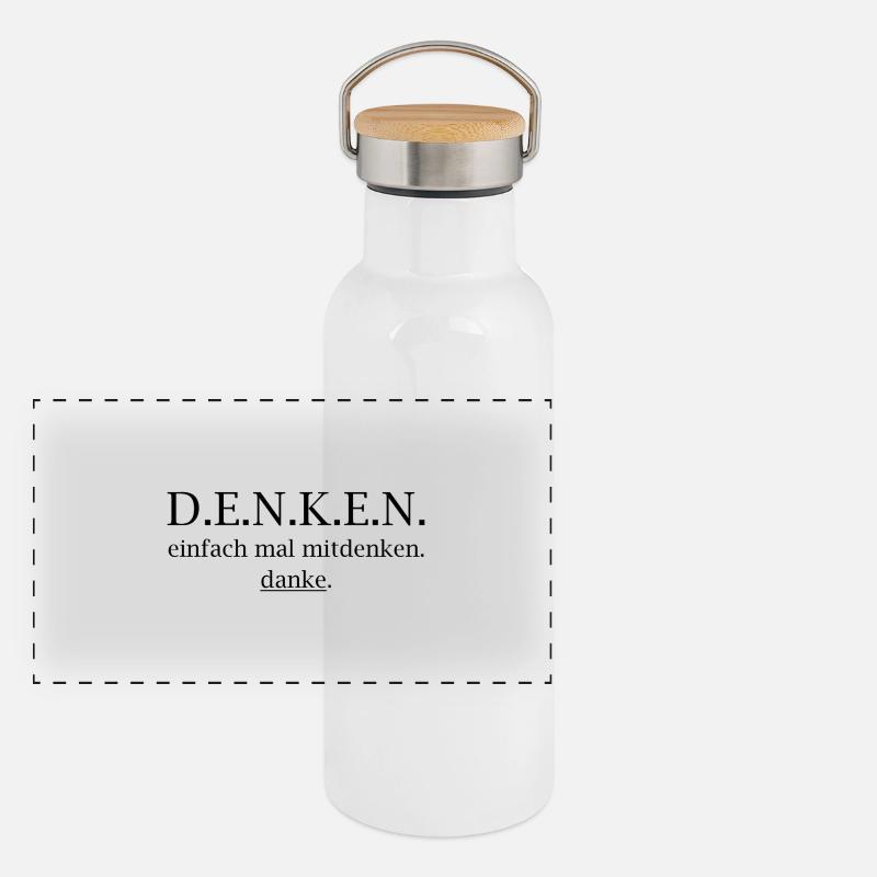 denken! einfach mal mitdenken. danke. Panorama Thermosflasche mit Bambusdeckel