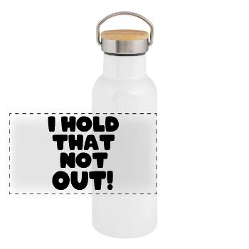 I hold that not out! - Panoramic Thermal Bottle with Bamboo Lid - white - Front