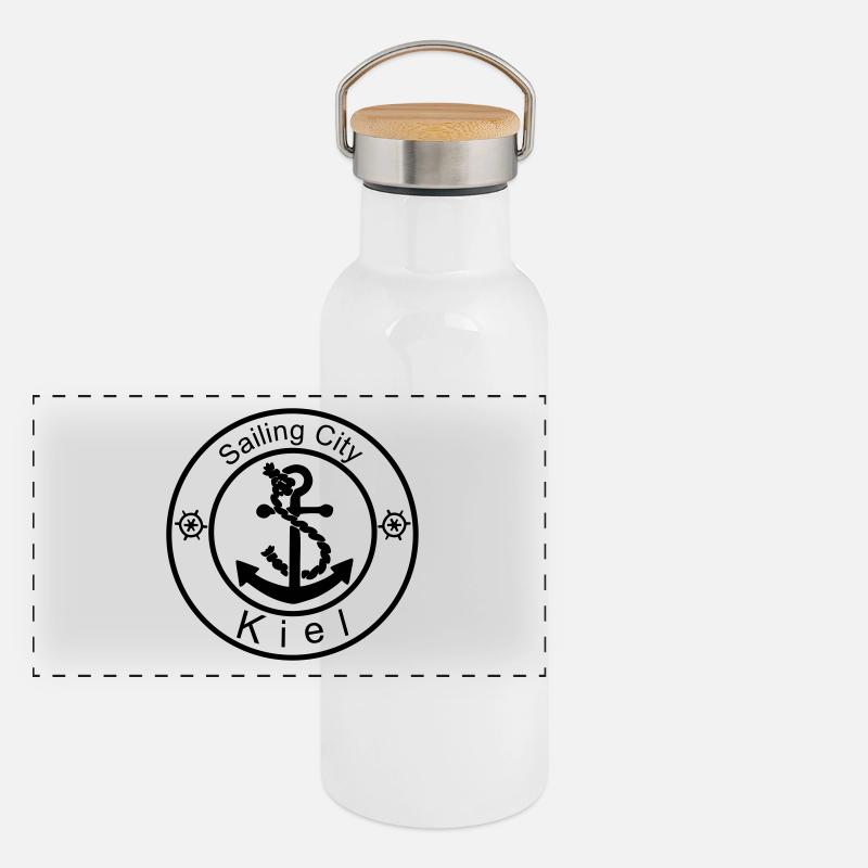sailingcity kiel Panorama Thermosflasche mit Bambusdeckel