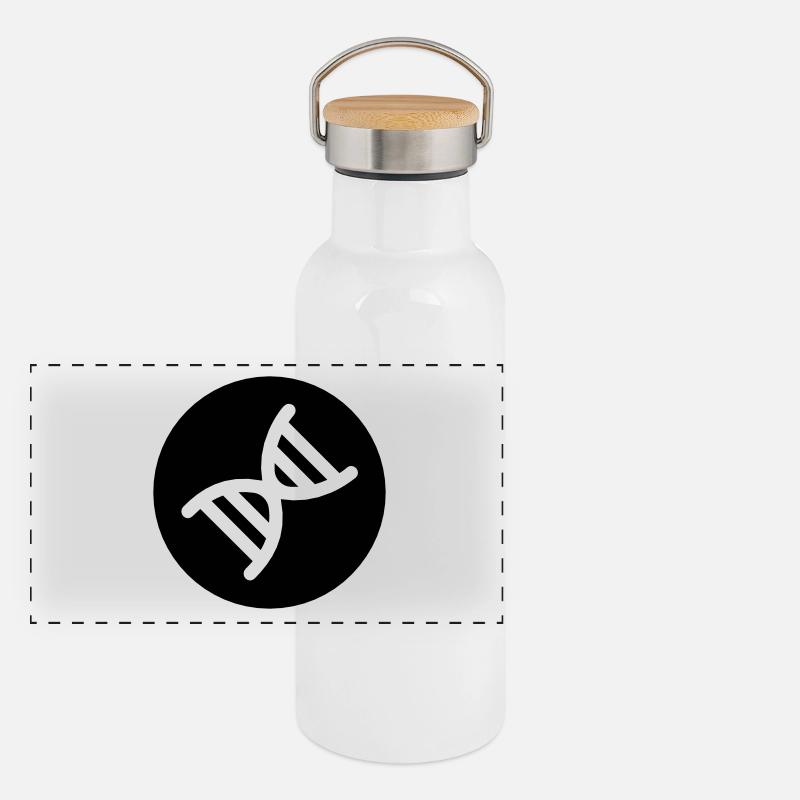 DNA Doppelhelix Panorama Thermosflasche mit Bambusdeckel