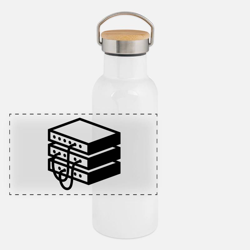 Altmodischer Server Panorama Thermosflasche mit Bambusdeckel