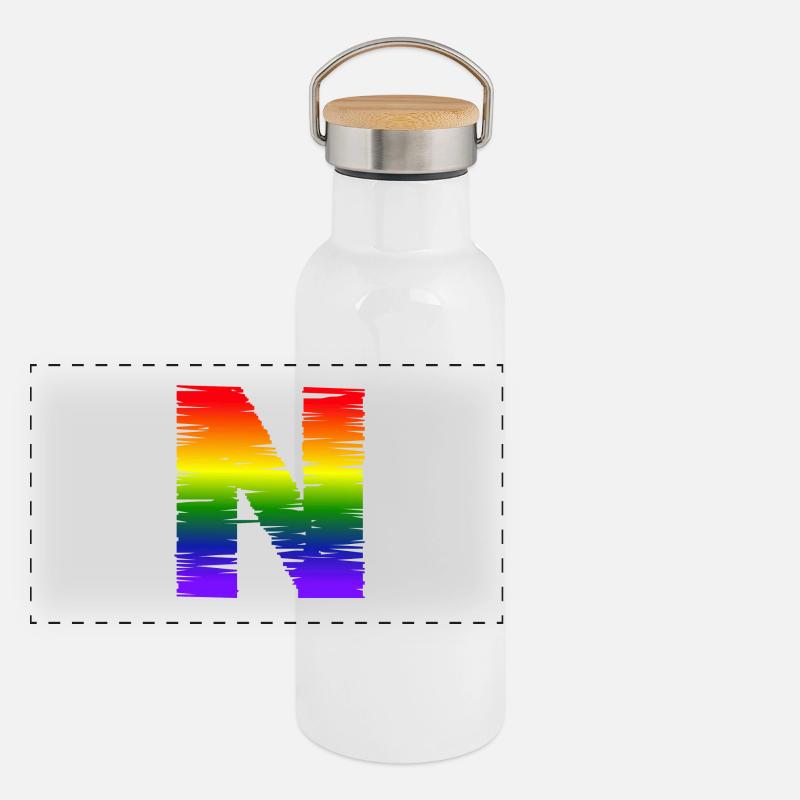 Rainbow N Panoramic Thermal Bottle with Bamboo Lid