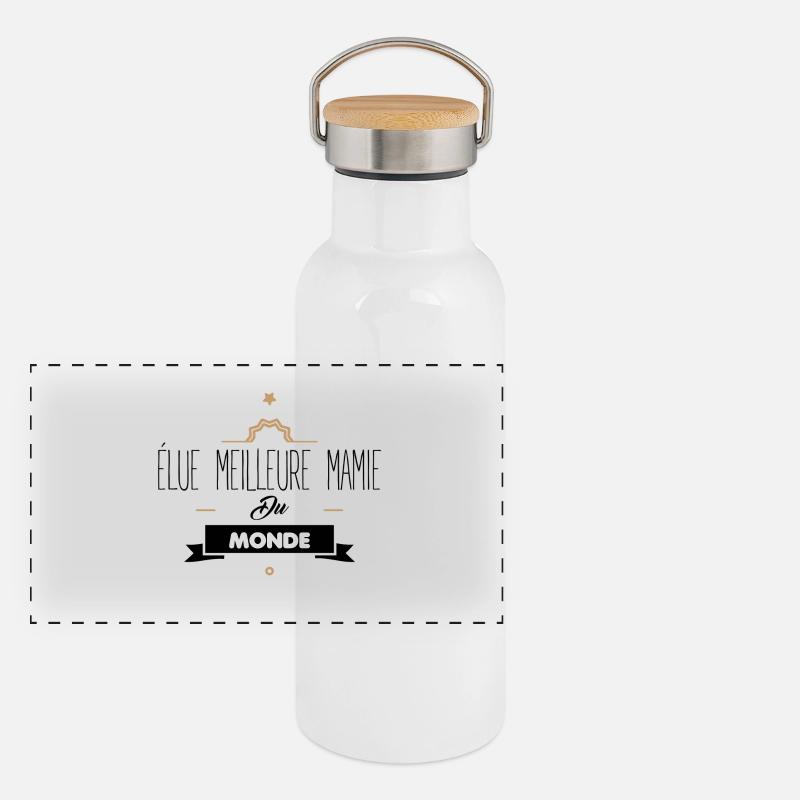 meilleure mamie du monde Gourde isotherme avec bouchon en bambou