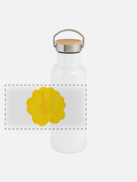 Buttercup Bold - Panoramic Thermal Bottle with Bamboo Lid - white - Front