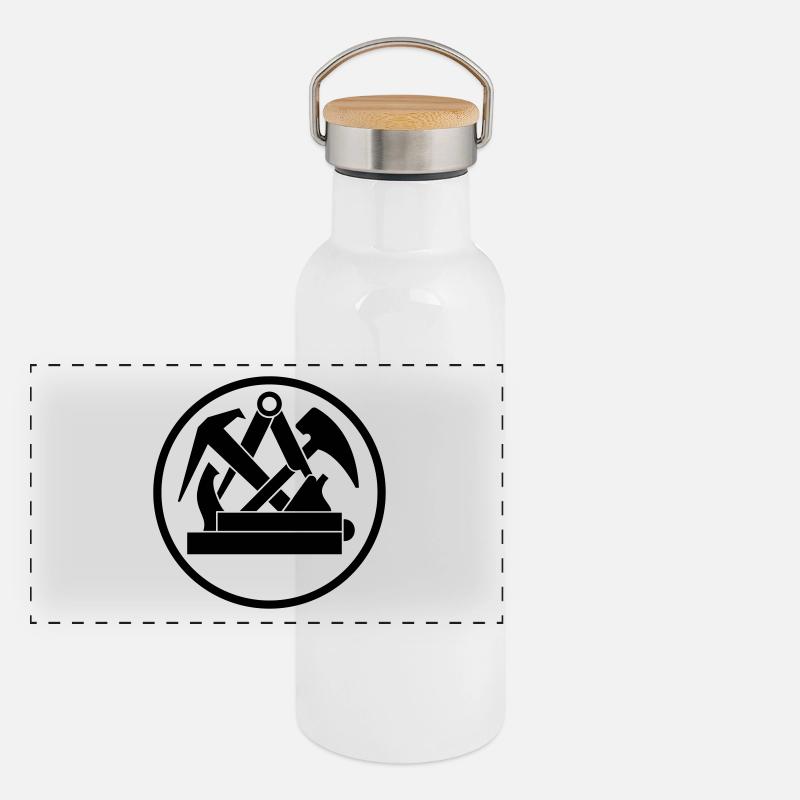 Holz Handwerk 1 Panorama Thermosflasche mit Bambusdeckel