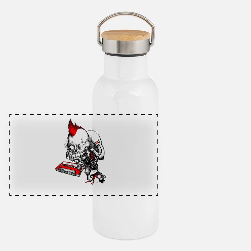 Punk Mix Tape Panoramic Thermal Bottle with Bamboo Lid